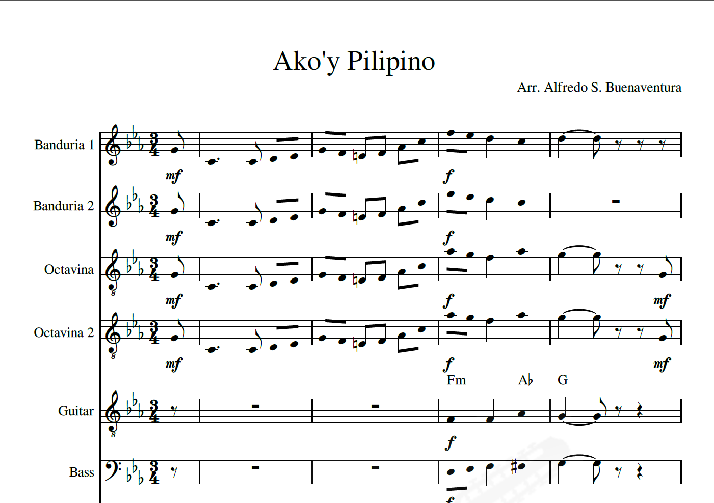 Ako ay Pilipino Sheet Music