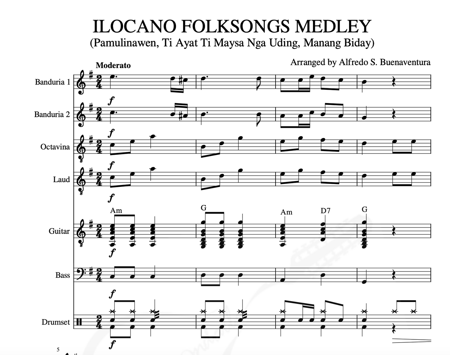 Ilocano Folk songs Sheet Music