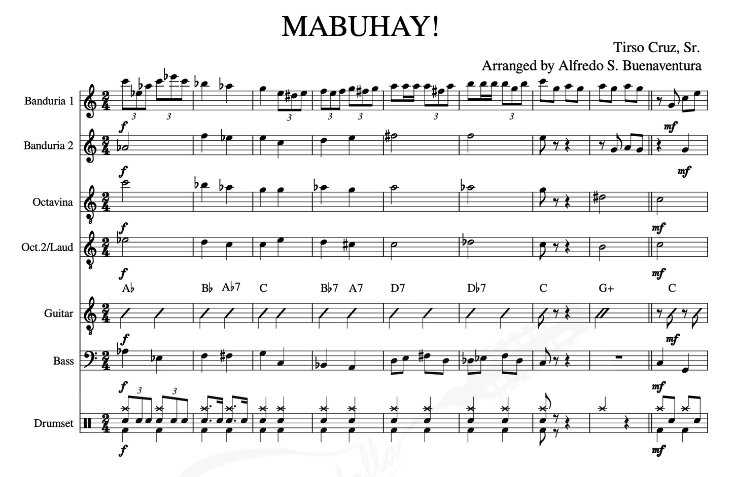 Mabuhay Sheet Music