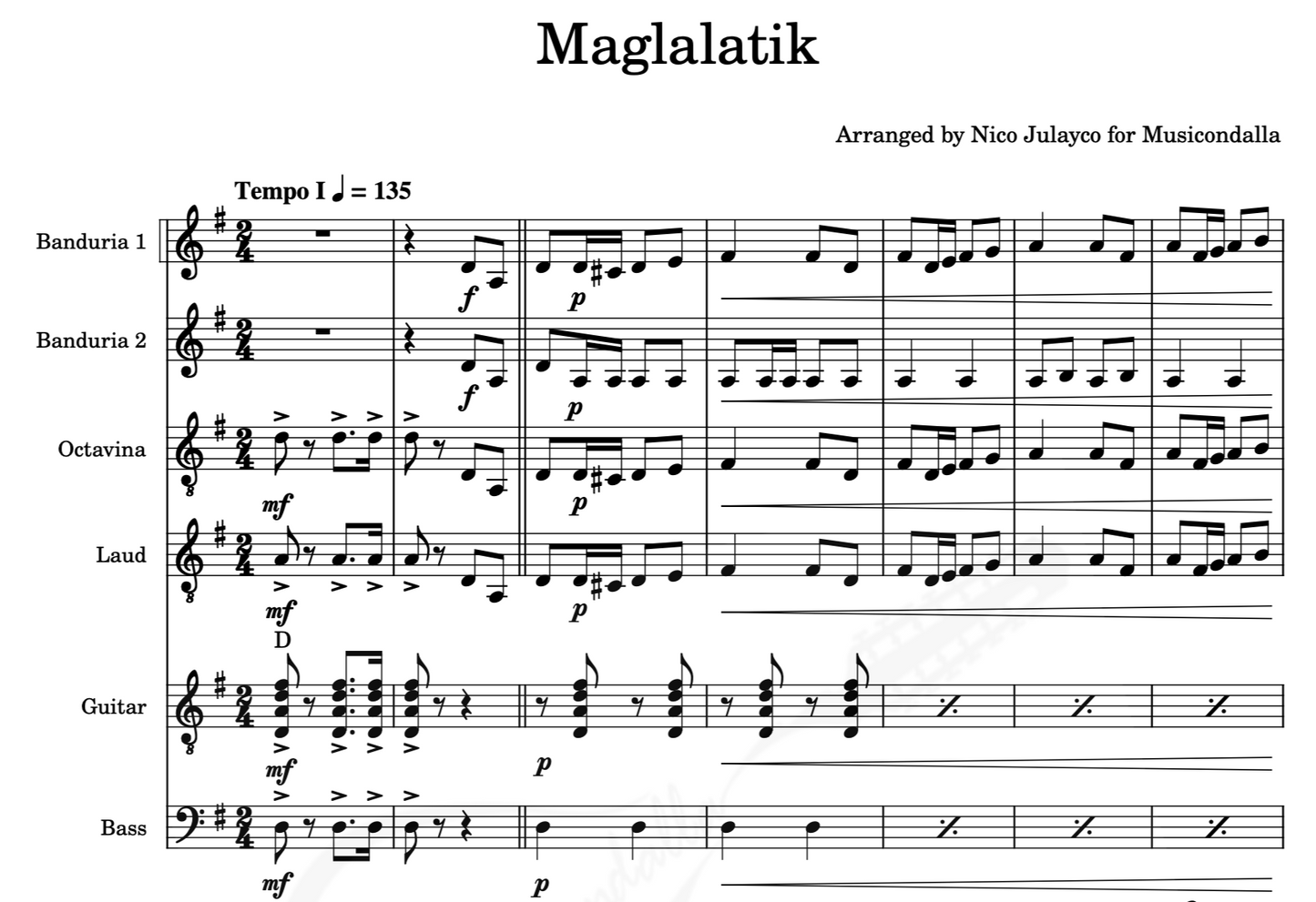 Maglalatik - Rondalla Sheet Music by Musicondalla