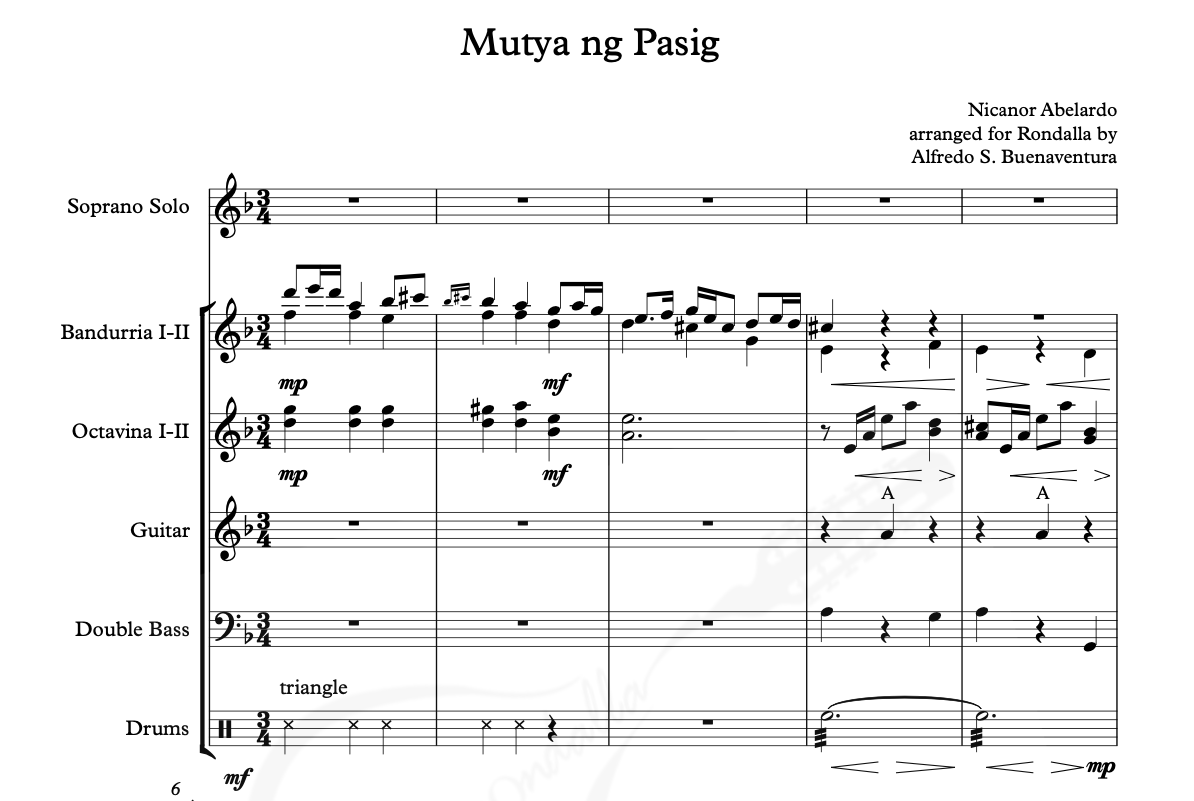 Mutya ng Pasig - Rondalla Sheet Music by Musicondalla